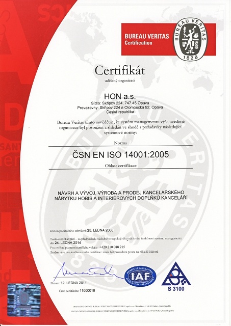 certifikát ISO 14001